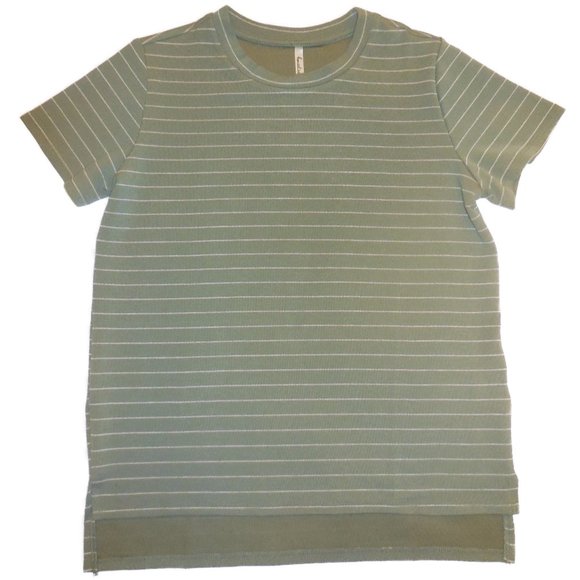 Jersey Top short sleeve t-shirt striped tee polyester NEW - Picture 1 of 6